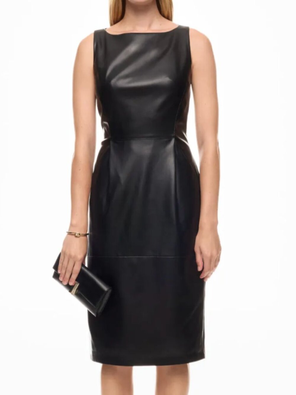Adam Lippes Boat Neck Leather Midi Dress
